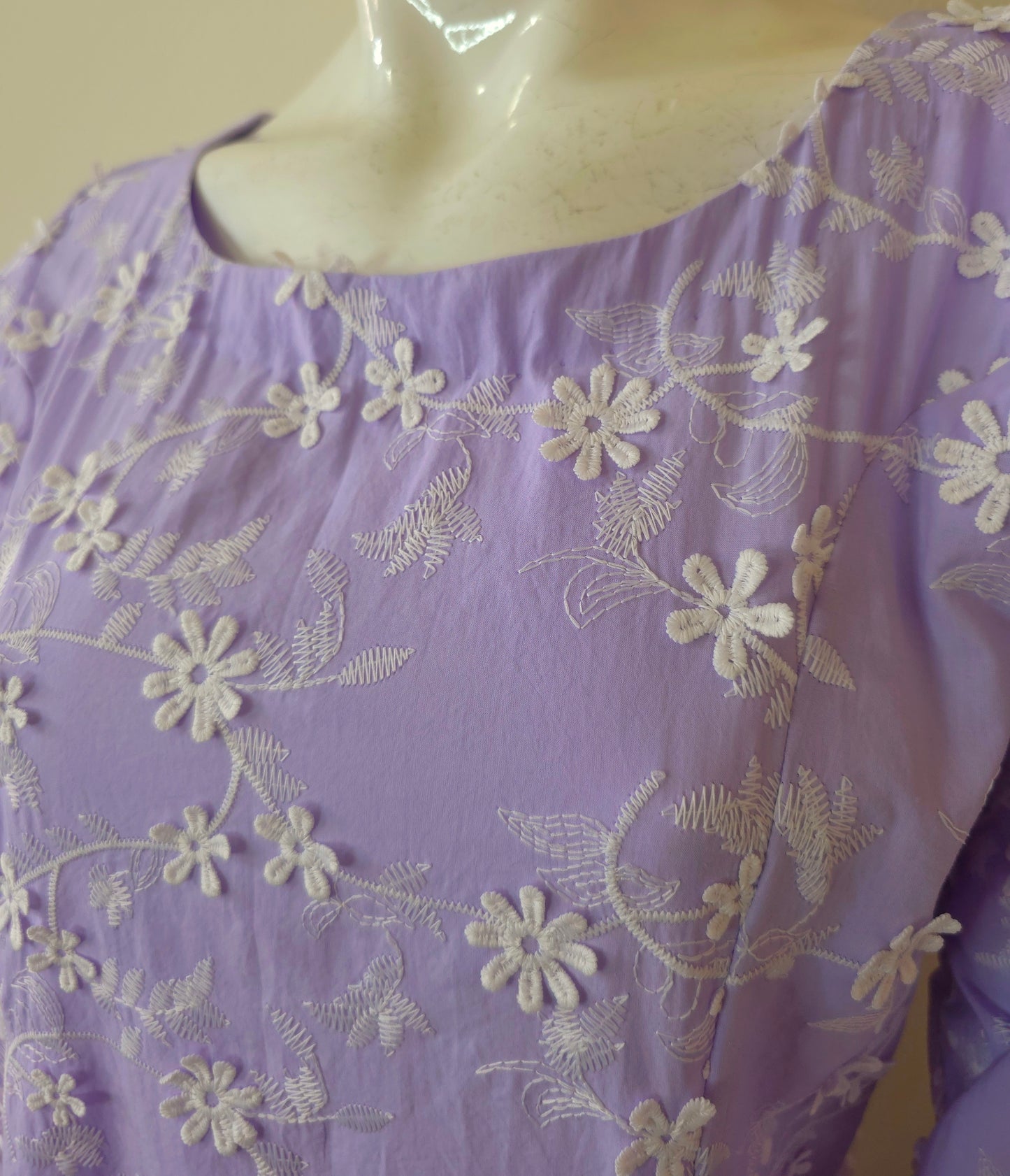 'Lilac Dream' Embroidered Floral Maxi Dress