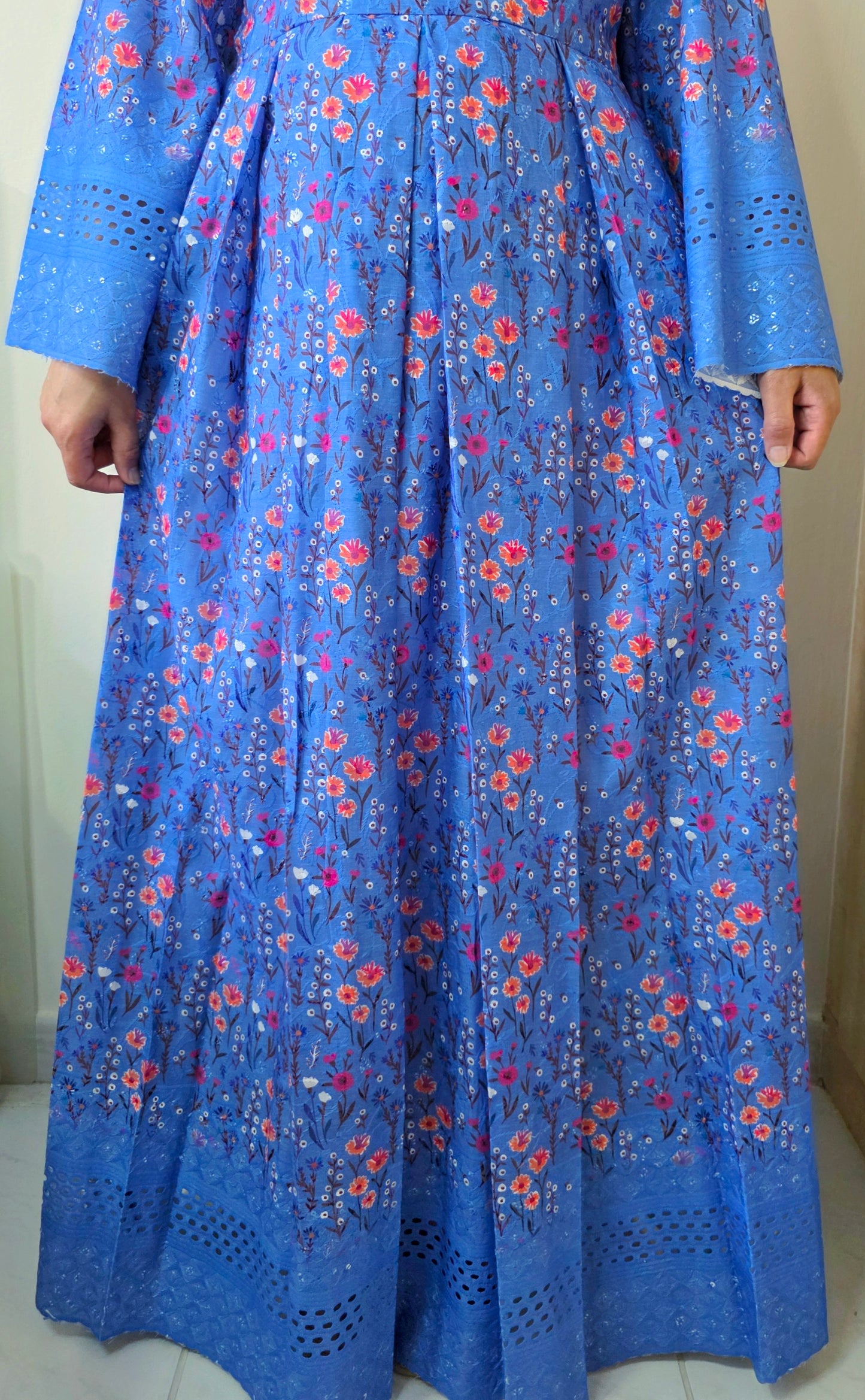 'Dusk' Blue Floral Maxi Dress - SITARA
